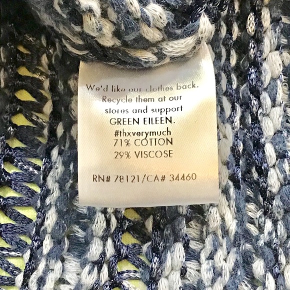 Eileen Fisher vneck sweater in shades of blue - Picture 5 of 5